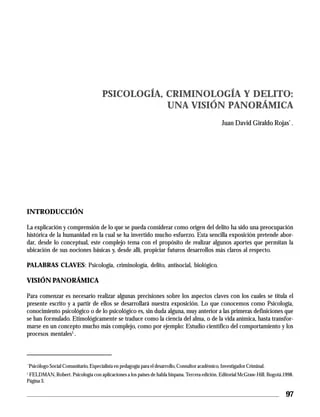 Psicoanálisis de la conducta antisocial: claves y comprensiones