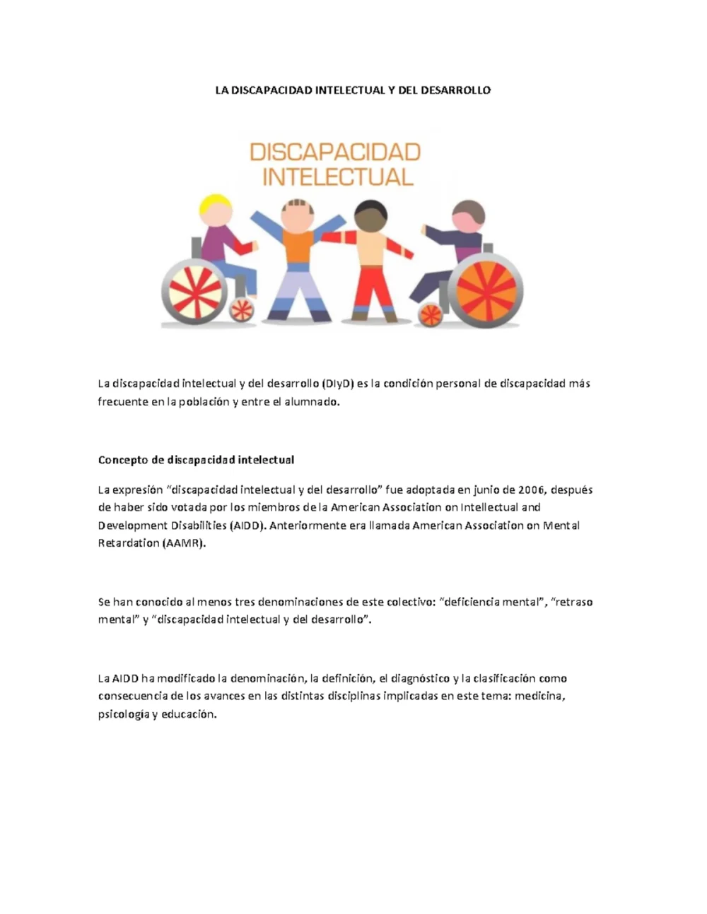Avances en el Desarrollo de la Discapacidad Intelectual