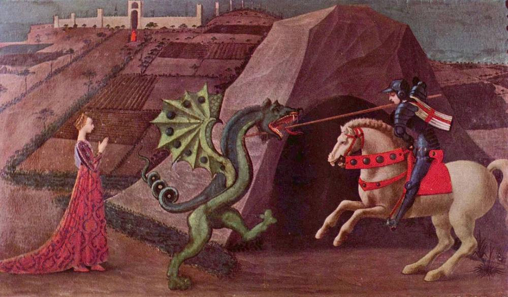 El origen de las leyendas del dragón caballero y doncella