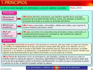 Elaboración y significado de los valores éticos