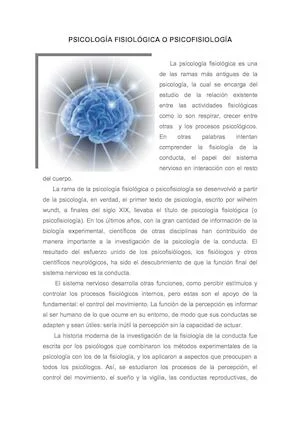 Esencias de la Psicología Fisiológica