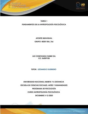 Profundización en la Antropología Psicológica