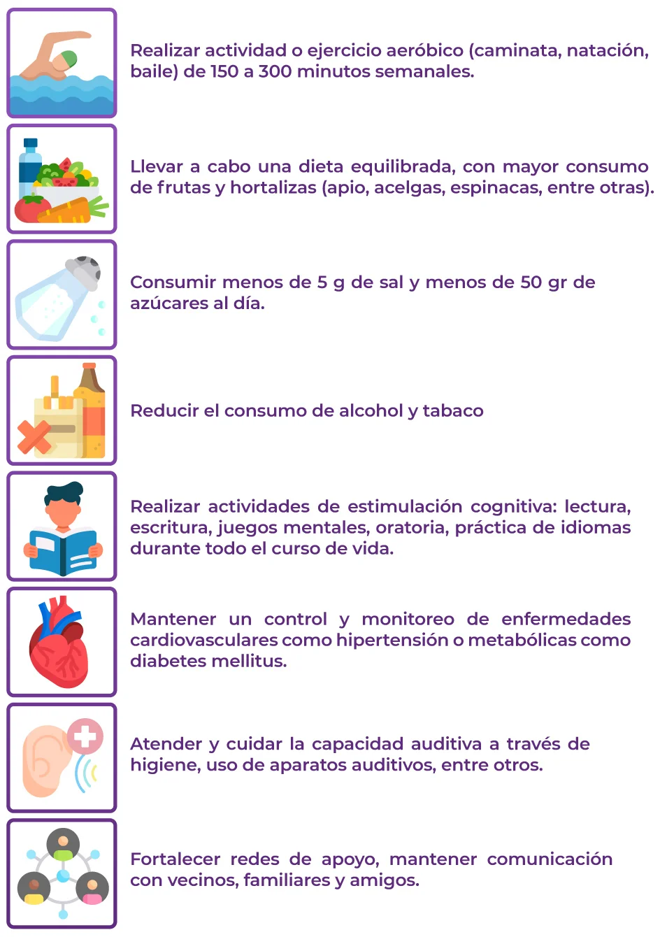 Estrategias para disminuir el riesgo de desarrollar demencia