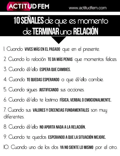 Señales de que es momento de finalizar una relación