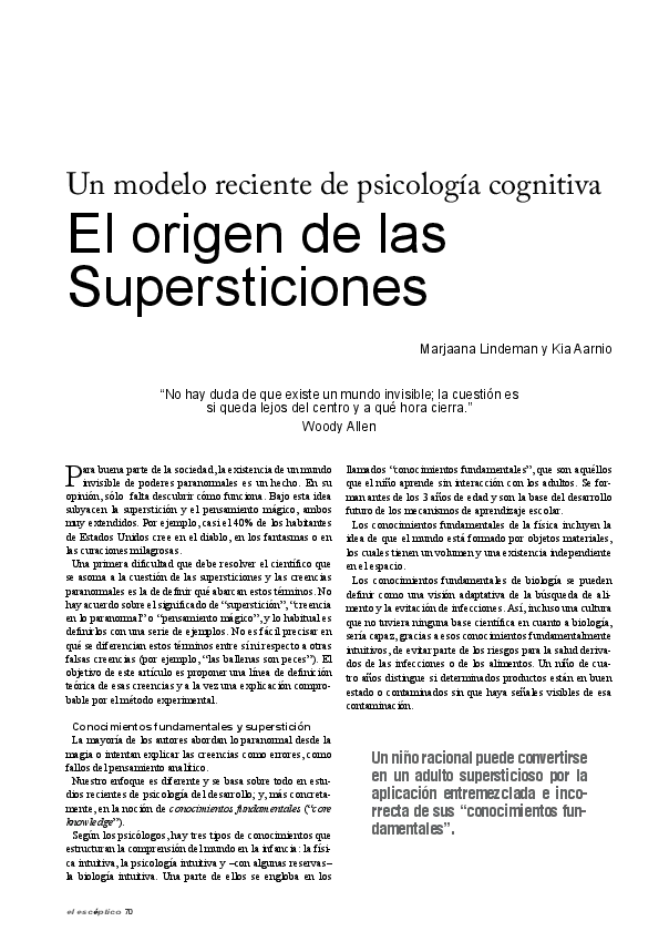 El origen y significado de las supersticiones