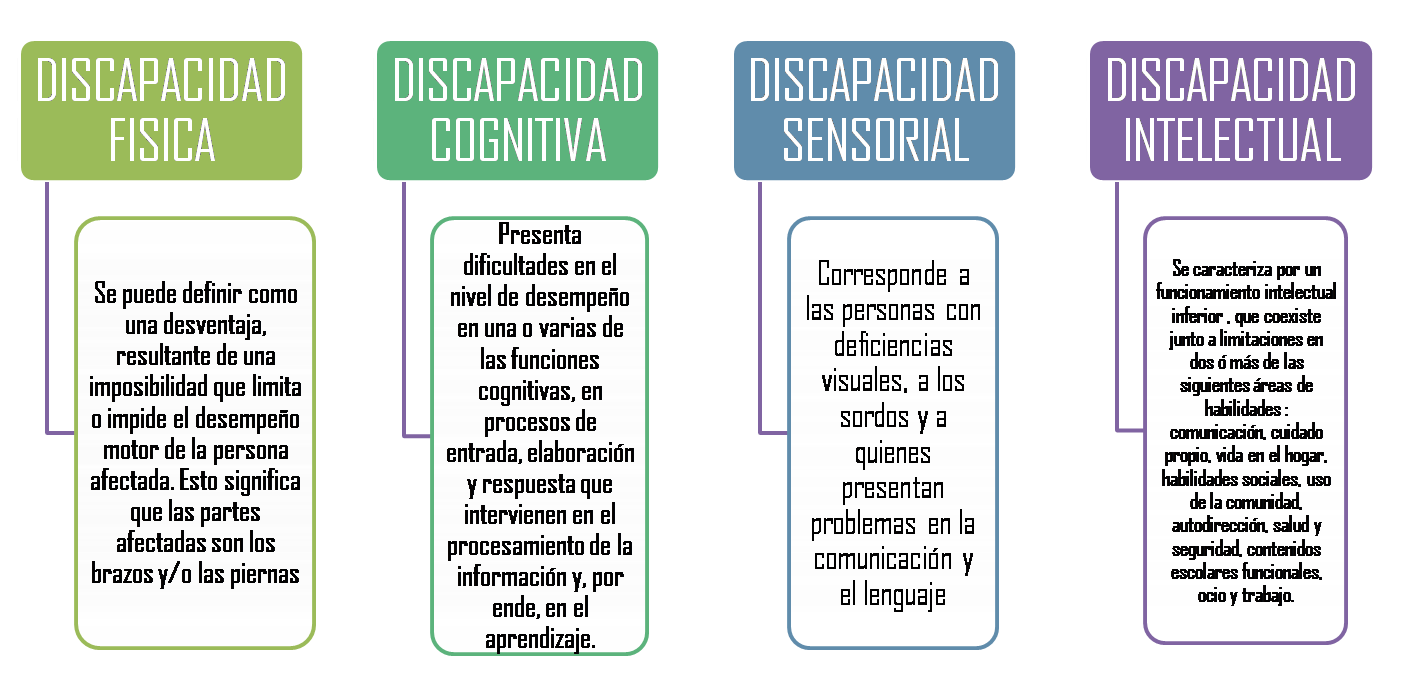 Clasificación de las distintas discapacidades